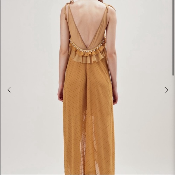 Mustard high low For Love and Lemons dress - Picture 2 of 9